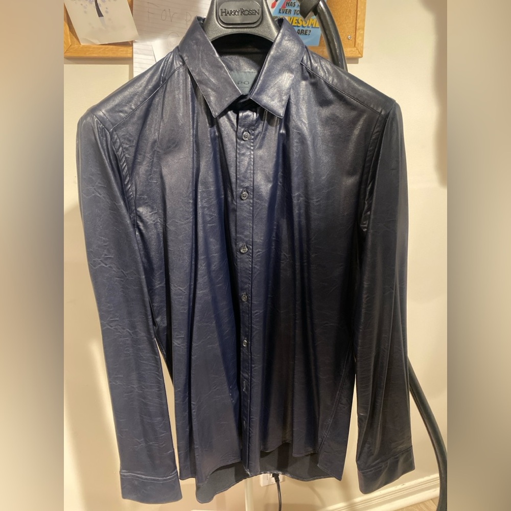 SPO Copenhagen pleather navy shirt